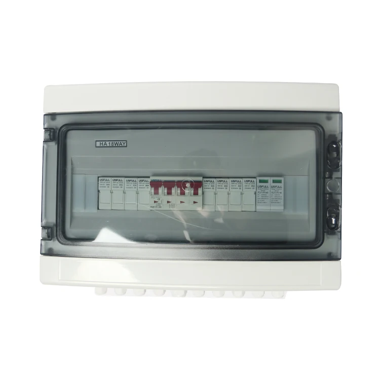 USFULL 2 Strings 4 Strings 1000V IP65 Lightning Protection Cabinet Panel Array Power Plastic Box Solar PV String Combiner Box