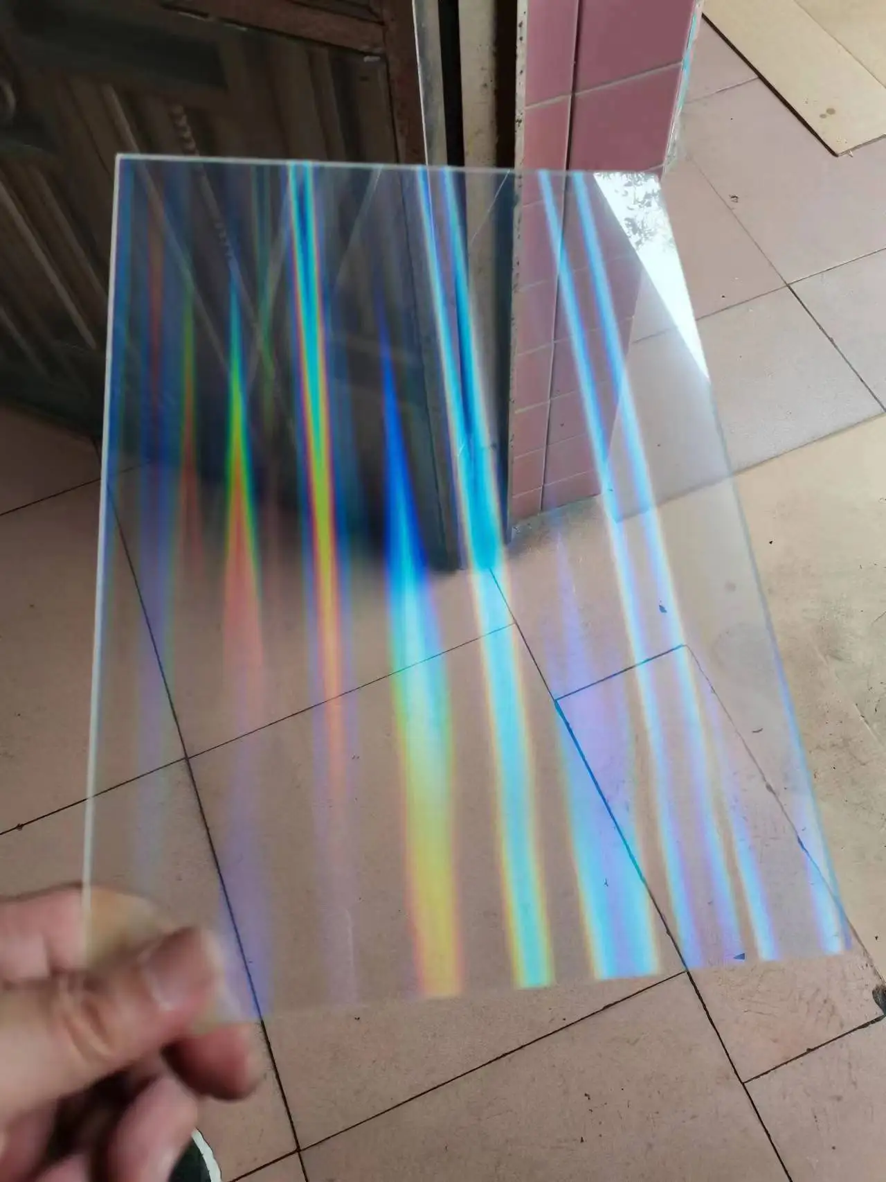 Dichroic Gradient Acrylic Sheet Perspex Glass Textured Iridescent iridescent plastic sheet  Hologram Rainbow  tinted plexi glass