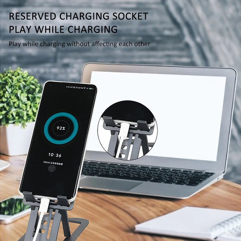 Aluminium Tablet Phone Stand Desk Flexible Metal Cellphone Holder Adjustable Vertical Stand For Phone And Tablet Foldable