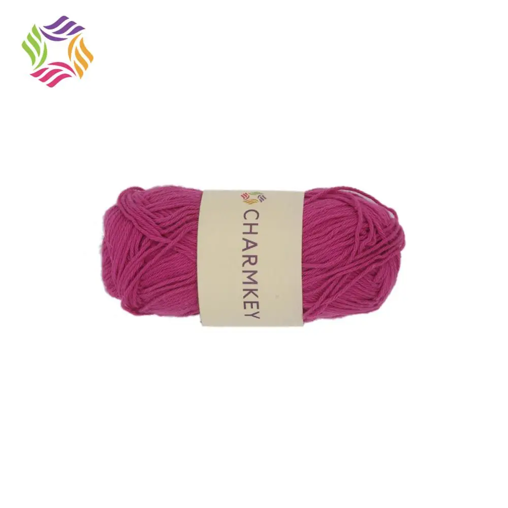 Charmkey pure color twisted soft 100% combed milk cotton yarn for hand knitting sweater wholesale cheap price