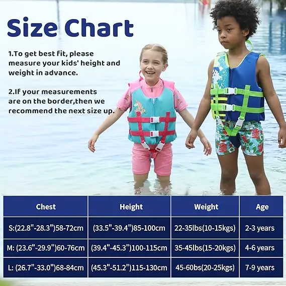New Arrive Girls Neoprene EPE Floating Swim Trainer Vest Kids Swimming Aid Paddle Life Jacket Vest For Learning Life Vest