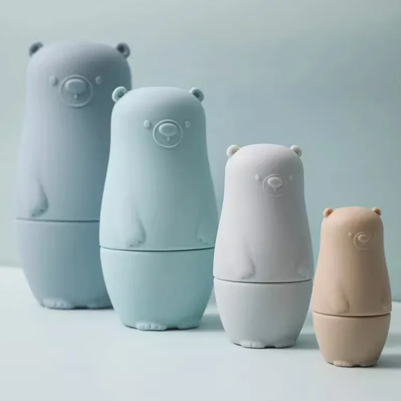 Food Grade Bear Nesting Doll Cute Diy Russian Matryoshka Dolls For Kids
