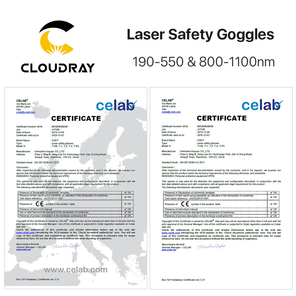 Cloudray Лазерная T-3G защитные очки для лазерной