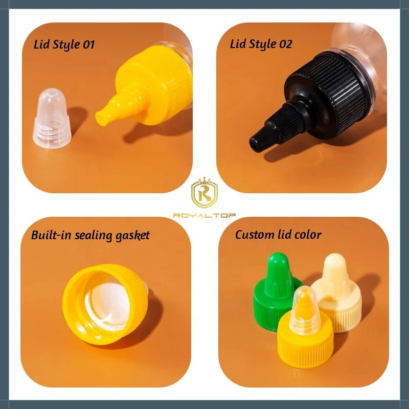 Competitive disposable Condiment container Non-Drip Plastic Squeeze Sauce jar Ketchup Chili Honey Hot Sauce Packaging Bottle