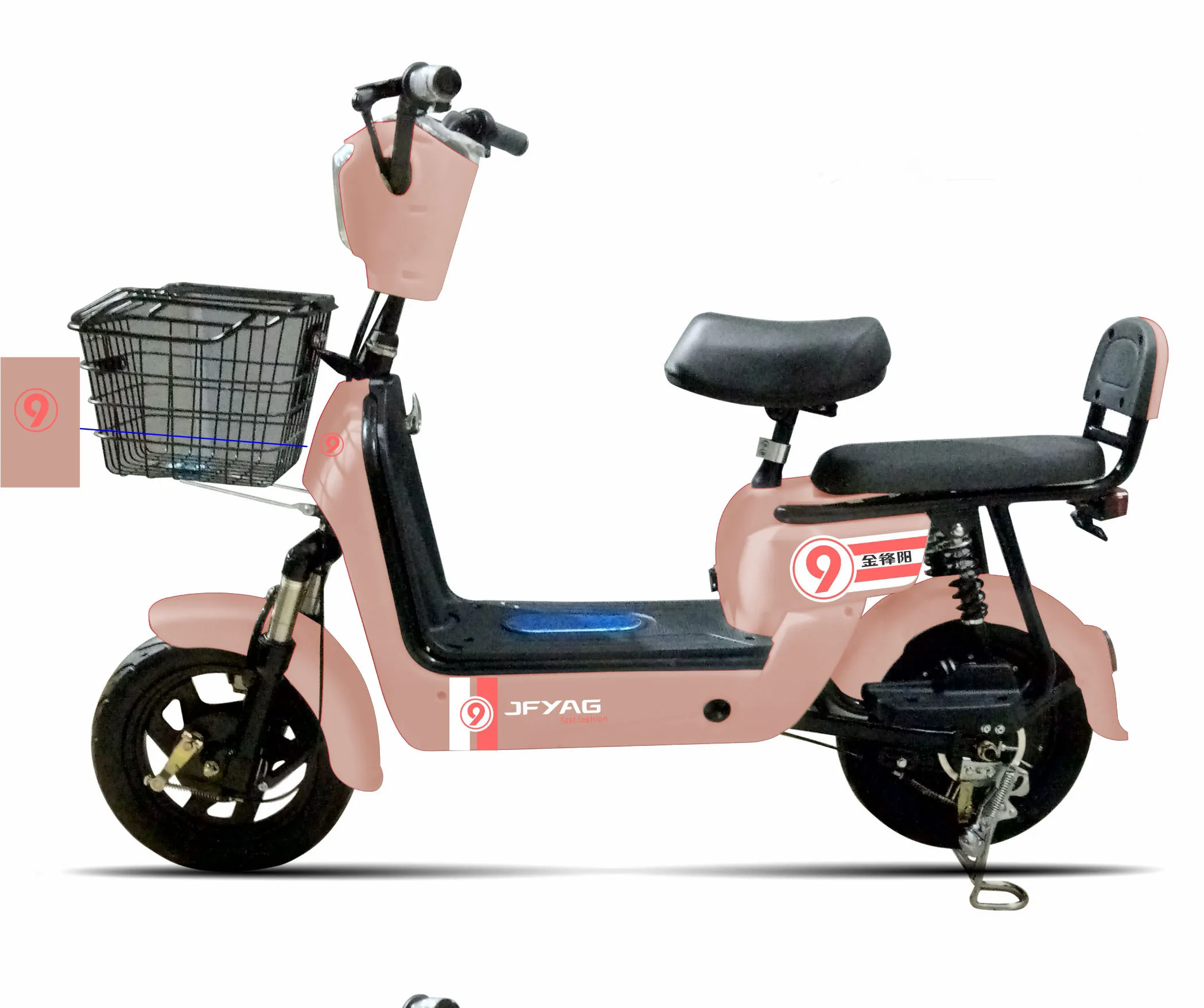 
48V 350w electric bicycle ebike tandem electric bicycle with headlight for woman 