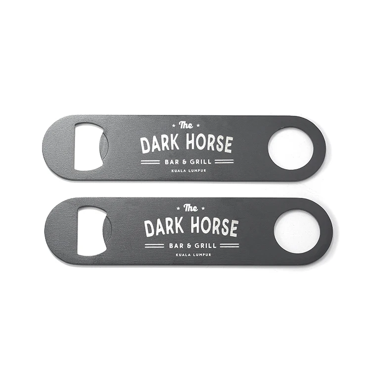 Black custom mini stainless steel blank logo printed beer opener bottle opener  bar blade