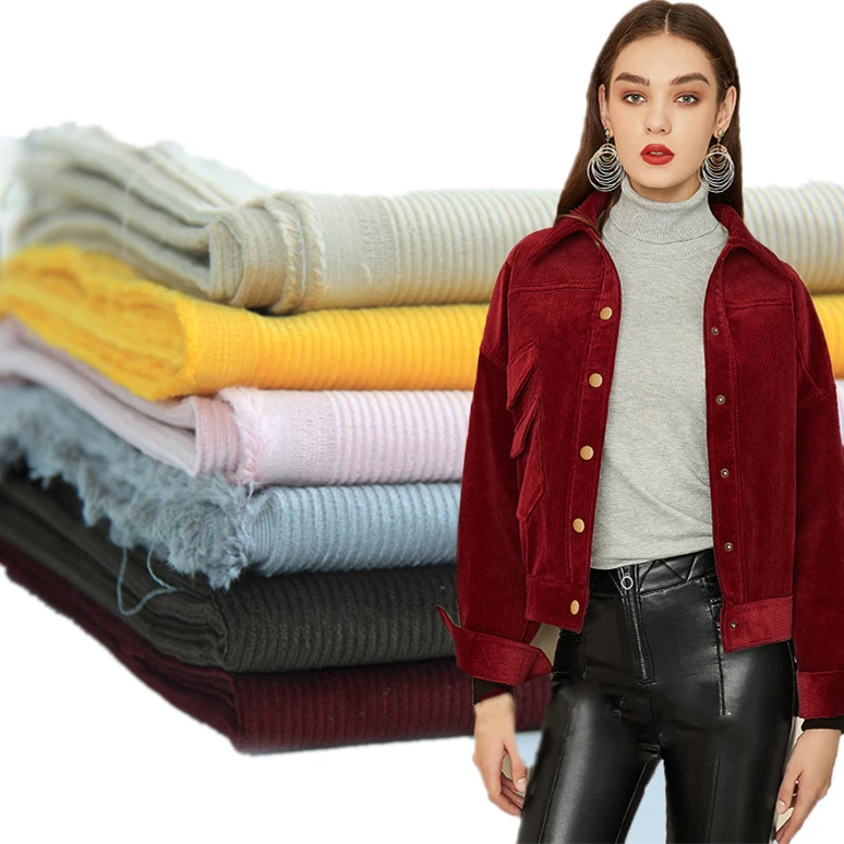 Customized 11 Wales 100% Cotton 280GSM Corduroy Fabric Instock For Hat Coat Shirt Dress Trousers Jacket Garment