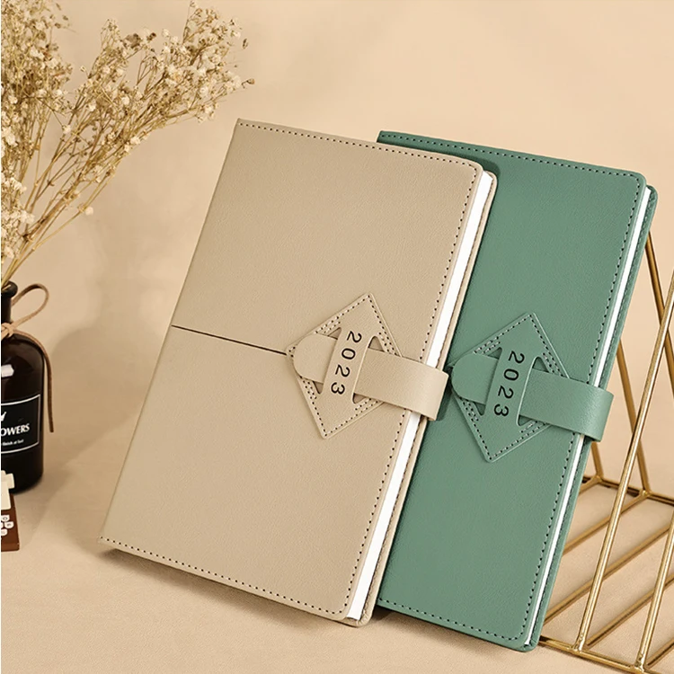 Undated daily weekly monthly goal custom leather palnner cover for disc bound planner