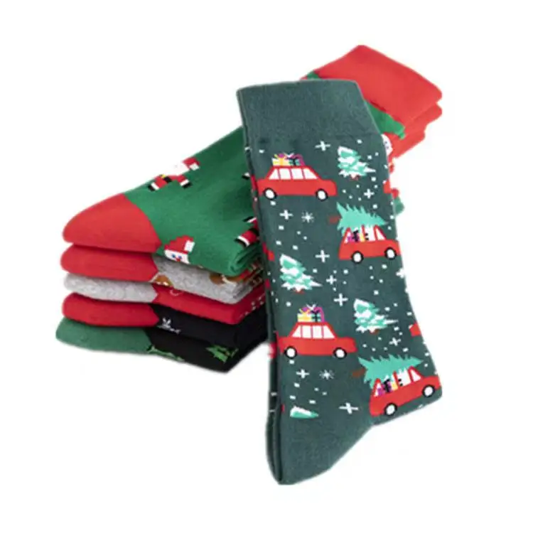 Amazon hot sale high-tube and large-size Christmas cotton socks