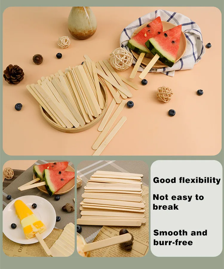High quality biodegradable colored wood bamboo ice cream stick