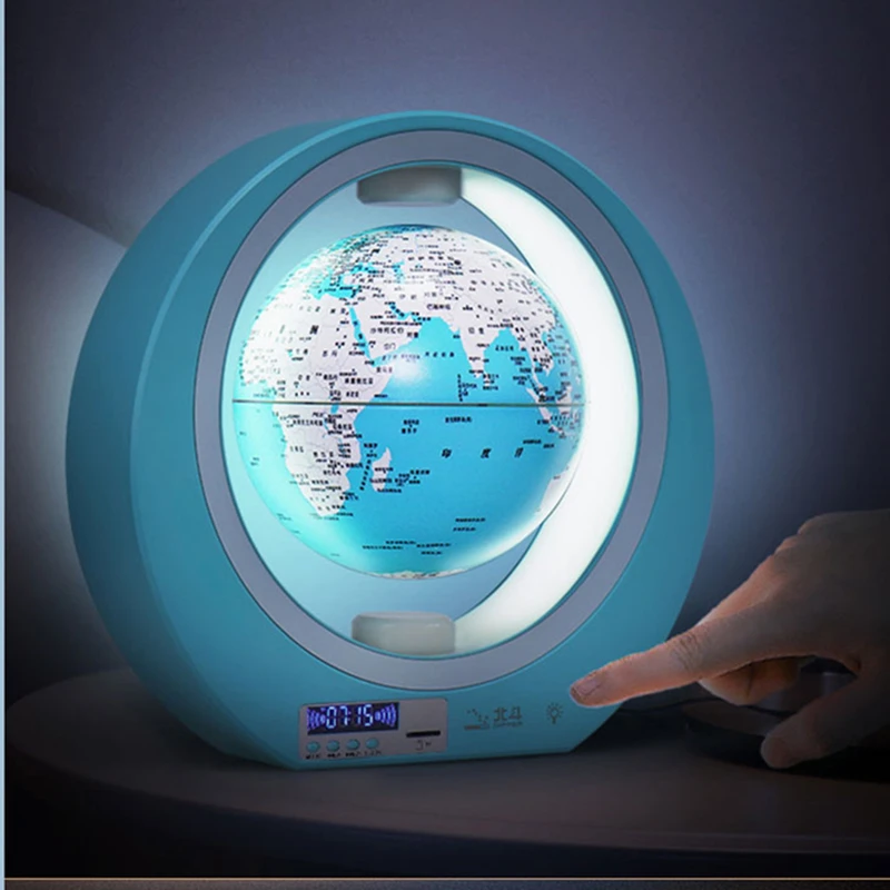Dipper wireless speaker Magnetic levitation globe(6') macaron pink color, digital clock, Light