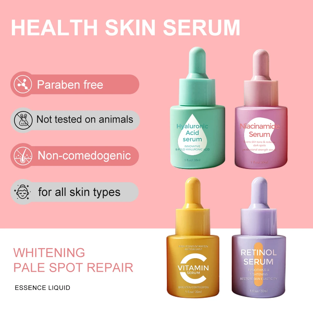 OEM ODM Private Label 100% Natural Whitening Vitamin C Serum for Face Pore Shrinking Serum