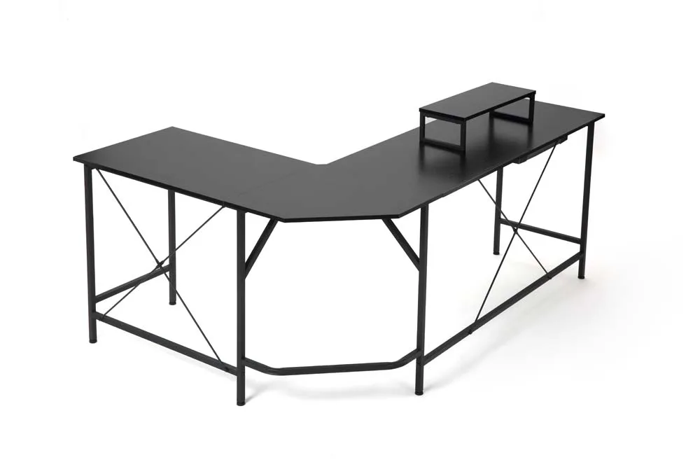 2021 New Modern simple L Shaped Desk Gaming table Home Office tables Wooden metal Workstation Computer Desks with Host rack