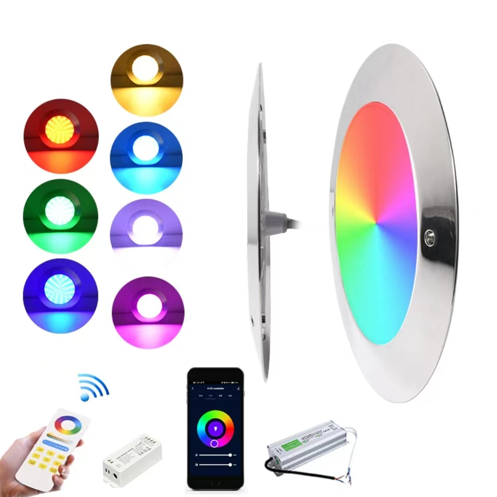 12 вольт синий тонкий из нержавеющей стали водонепроницаемый Ip68 бассейн лампа Rgb погружной светодиодные подводные огни