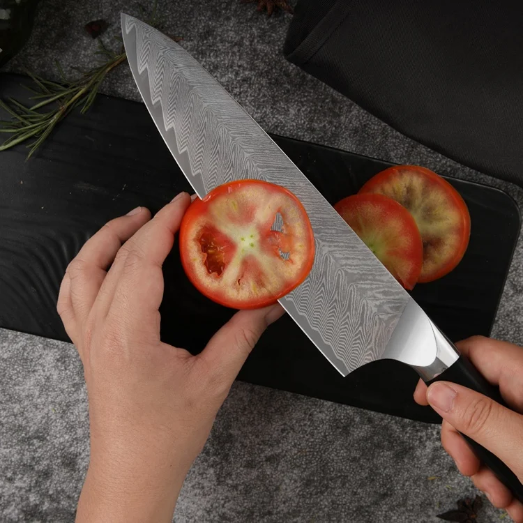 Gyuto Series- 8 Inch 67 Layers Damascus Steel Kitchen Knife VG10 Chef Knife With Triple Rivets