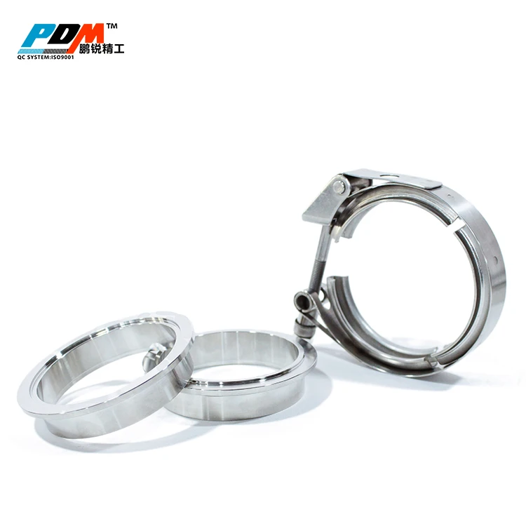 Stainless Steel Quick Release V-Band Clamp Kit Stainless T-Bolt Structure MF Flanges Inch