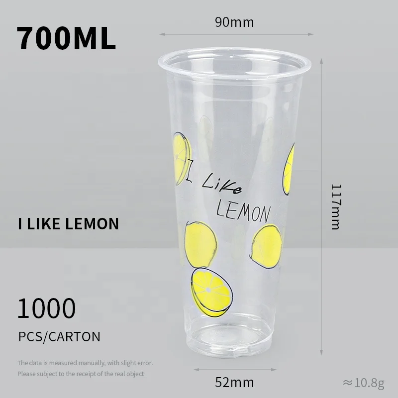 Transparent Disposable Plastic Juice Cup