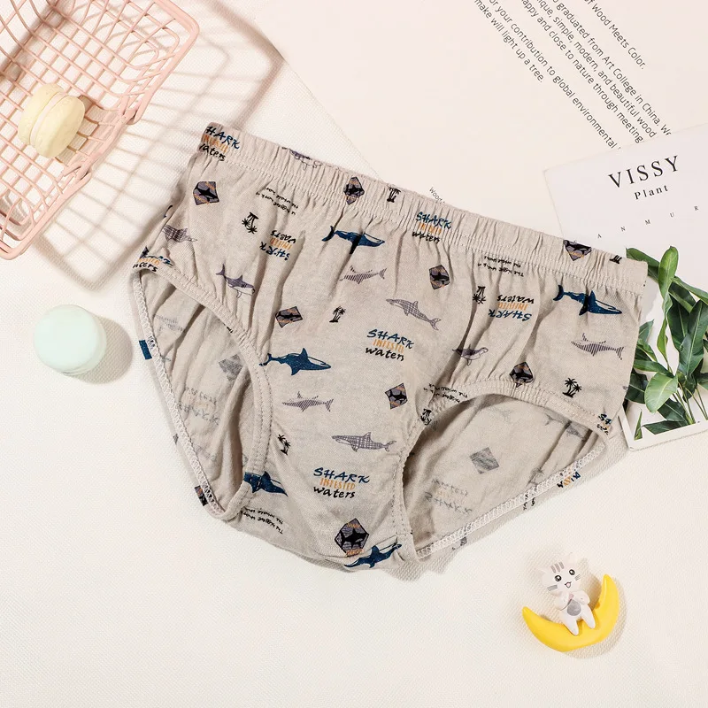 Fashion Cool Boy Underwear Shark Design Cartoon Kids Boys Boxer Shorts For`1-13Y Boys