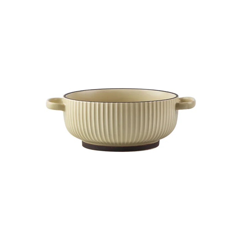  Nordic Ceramic Dishes Set Household Creative Simple Ins Vertical Striped Plates Combination Dinnerware Tableware