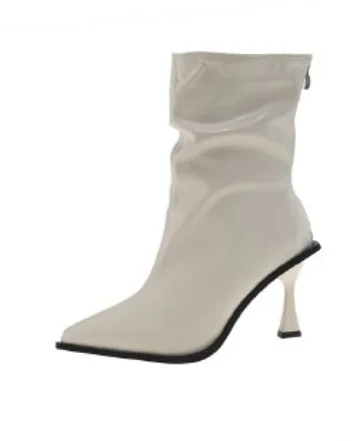 Wholesale High Heels Ladies Pointed Toe Boots 8CM Heel Ankle Boots For Ladies Heels Women