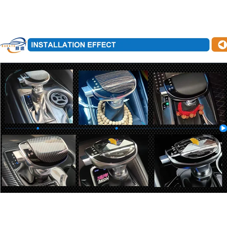 Carbon fiber shift lever knob automatic shift knobs with button for toyota