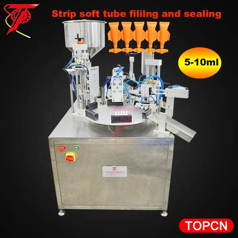 
Ulatrasonic automatic 5 7 strips ampoule plastic cosmetic tube filling and sealing machine for paste or cream tube filler sealer 