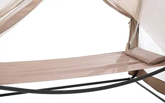 Outdoor Patio Canopy Cover Hanging Swing Hammock with Mosquito Net Garden Hammock Bed Set with Canopy & Netting
