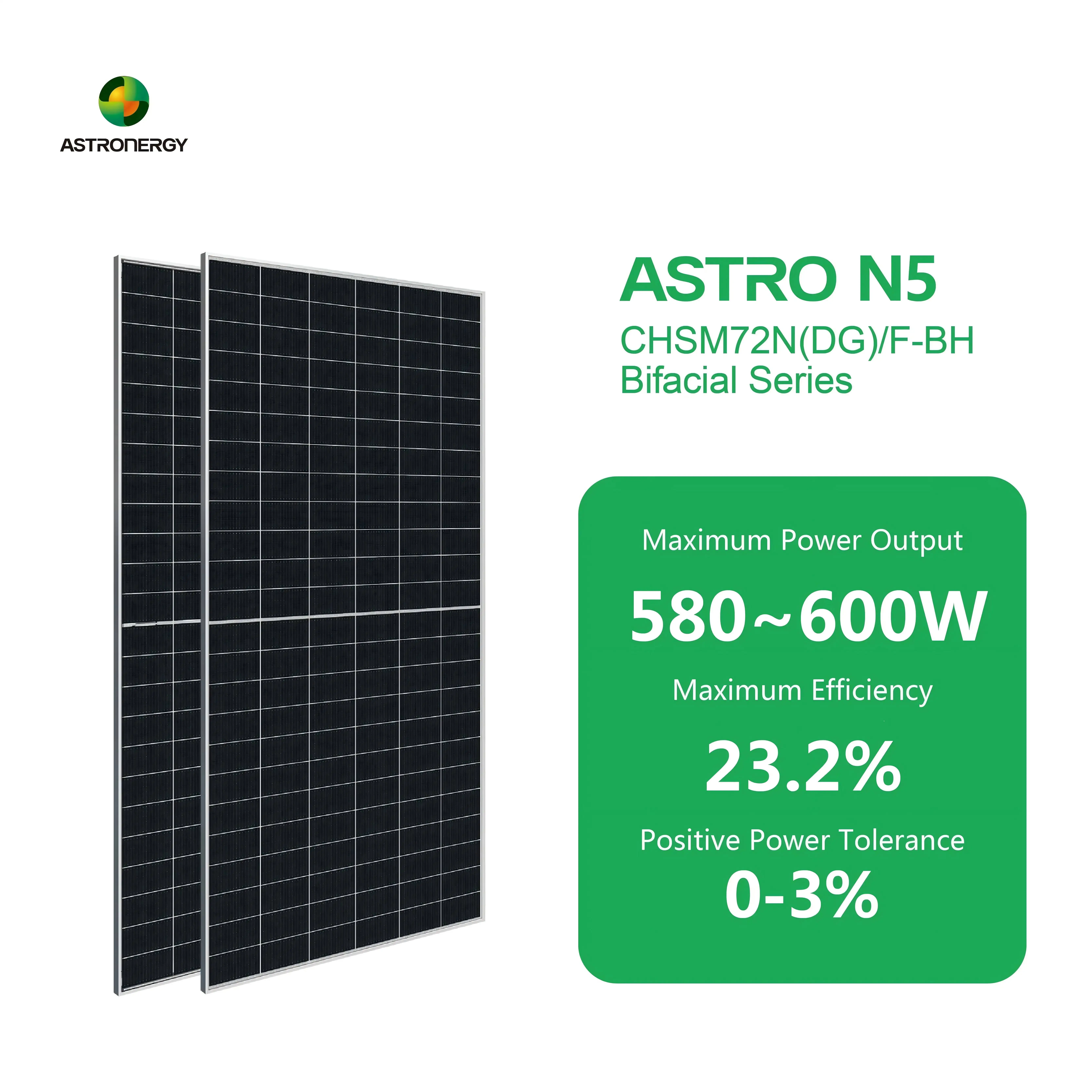 Astro N5 CHSM72N(DG)/F-BH Bifacial Series 580w-600w N-type PV Module Monocrystalline Solar Panels for solar energy system