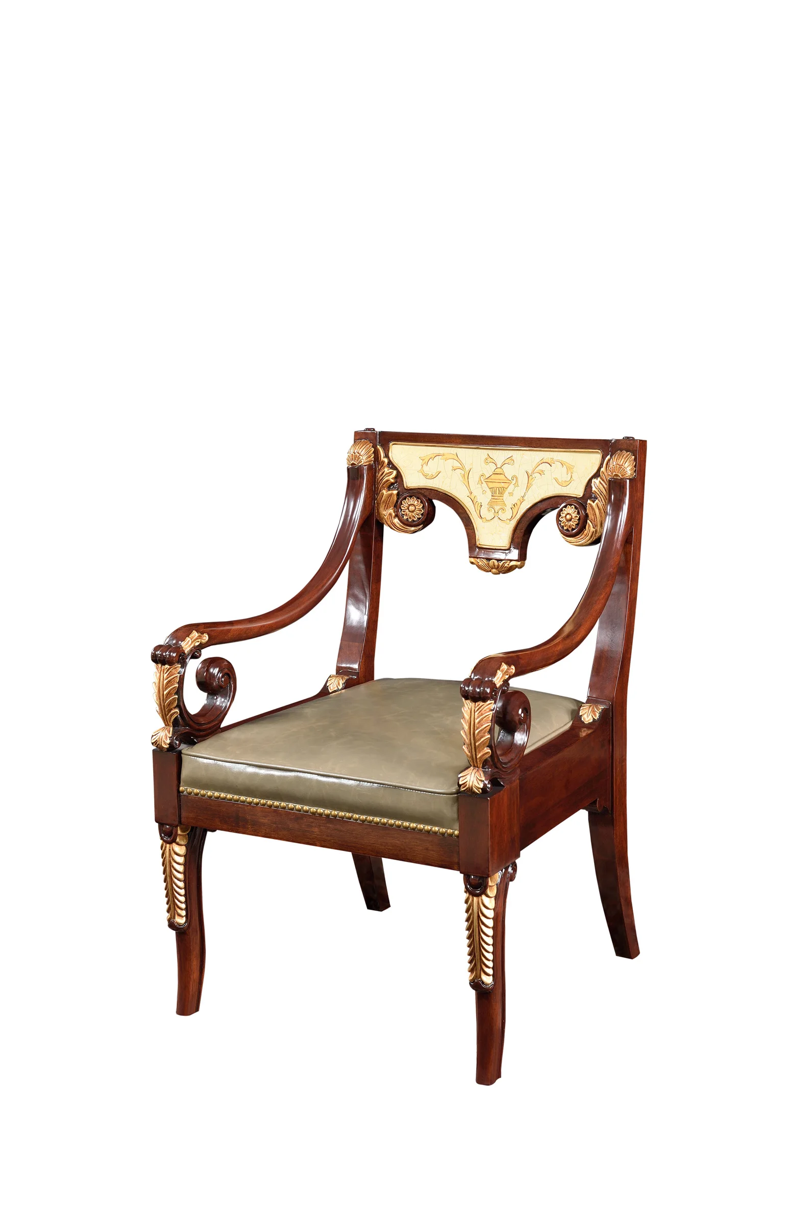 Wooden Living Room Sofa Luxury Leather Cushion Mahogany Living Room Sofa  Living Room Furniture