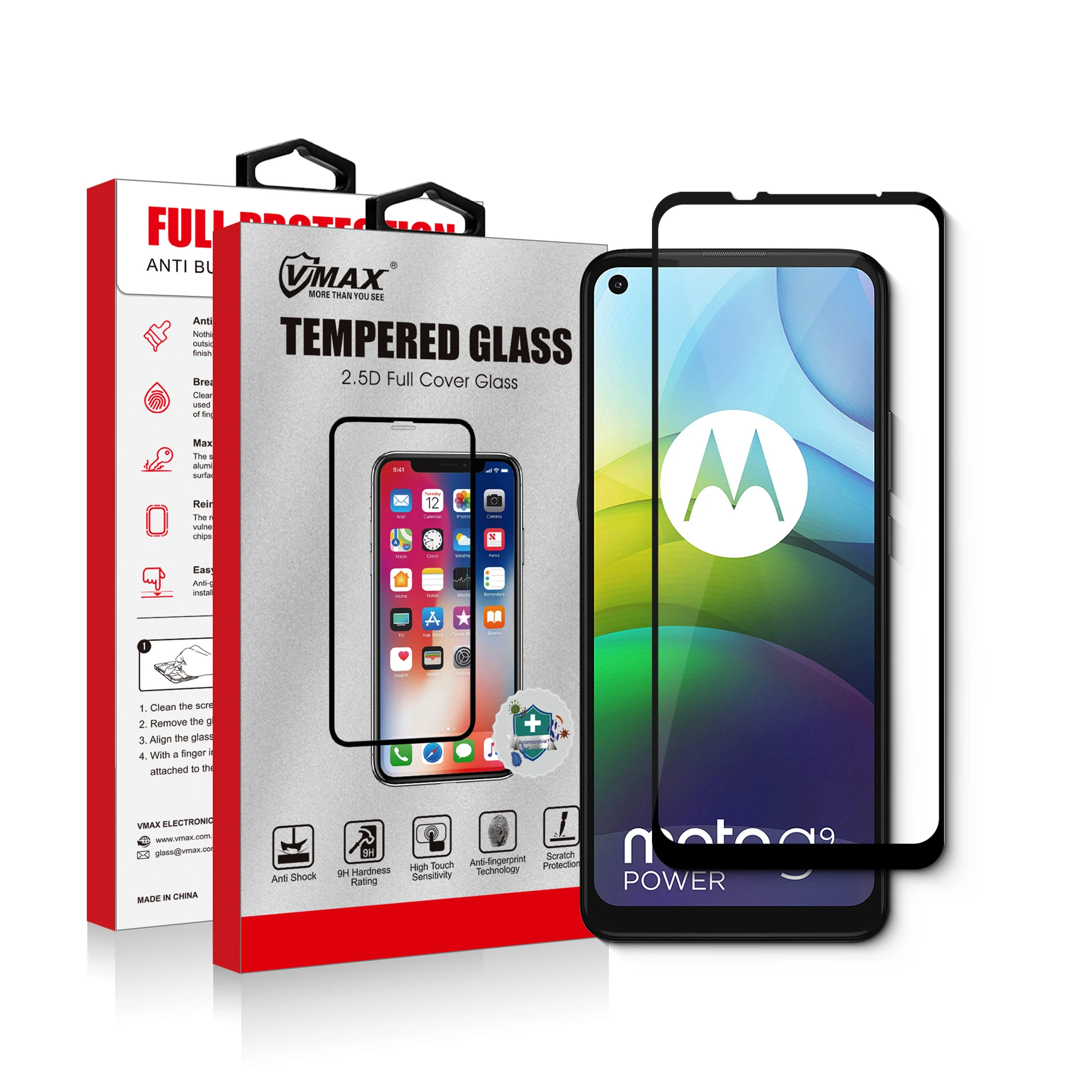 2.5D полное покрытие высокая прозрачность без пузырьков закаленное стекло Защита экрана 9H для Motorola Moto G9 Power закаленное стекло