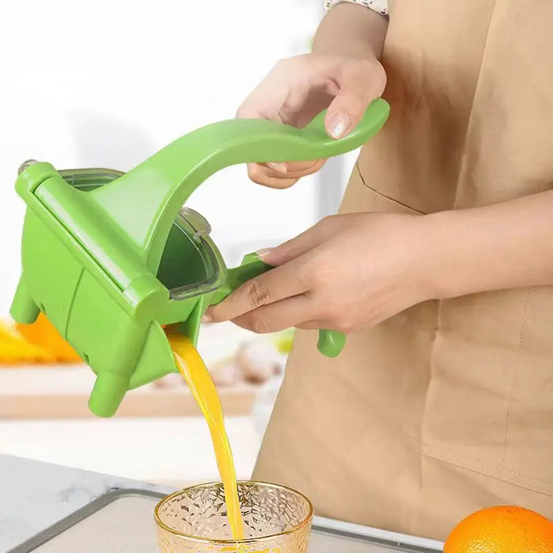 Wholesale Price Green Easy to Clean Food Grade Plastic Manual Hand Press Juicer Fruit Orange Lemon Lime Squeezer
