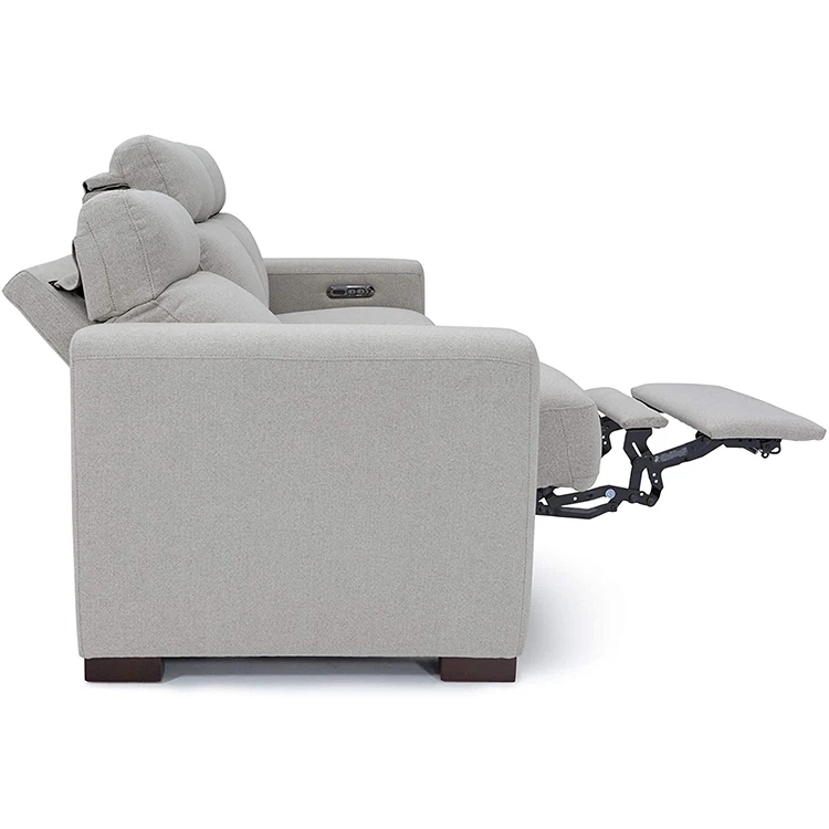 Высококачественное льняное Электрическое Кресло С Откидывающейся Спинкой кресло для домашнего кинотеатра с подстаканником и ящиком хранения