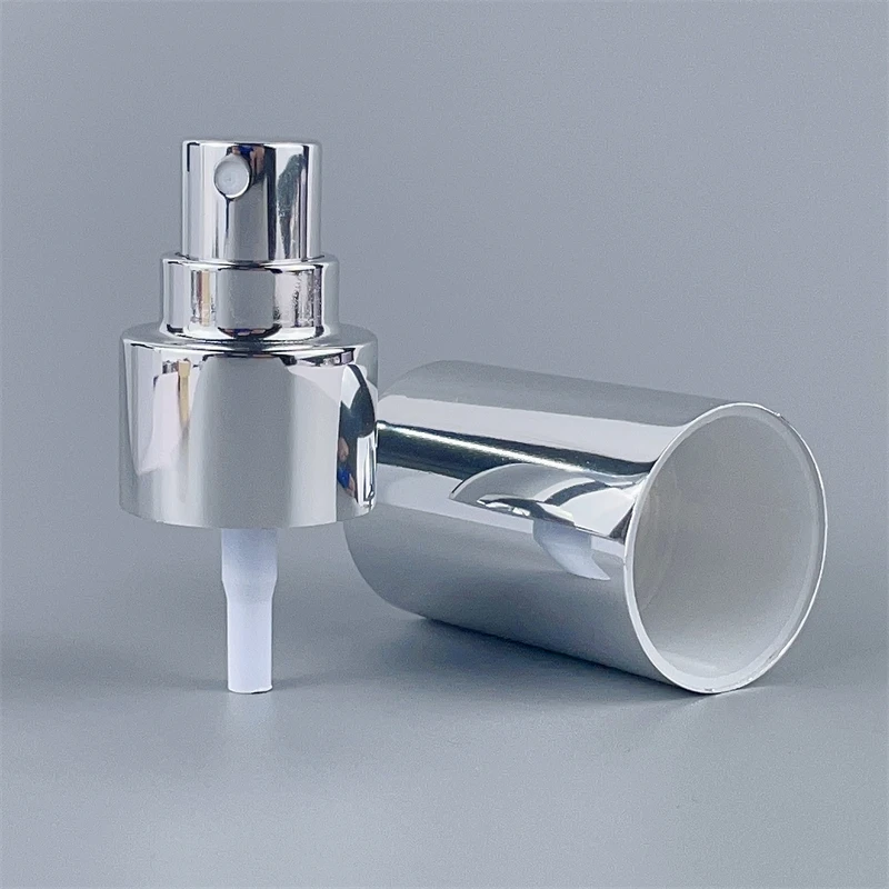 custom color 24/410 shiny silver fine mist sprayer pump aluminum perfume pump free sample full aluminum advanced spray pump