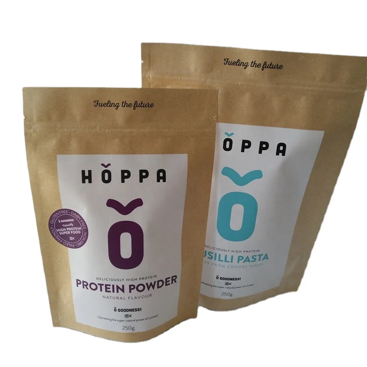 70g 100g Brown Kraft Paper Tea/Coffee/Spice/Powder Stand up ziplock Packaging Food Bag Pouch