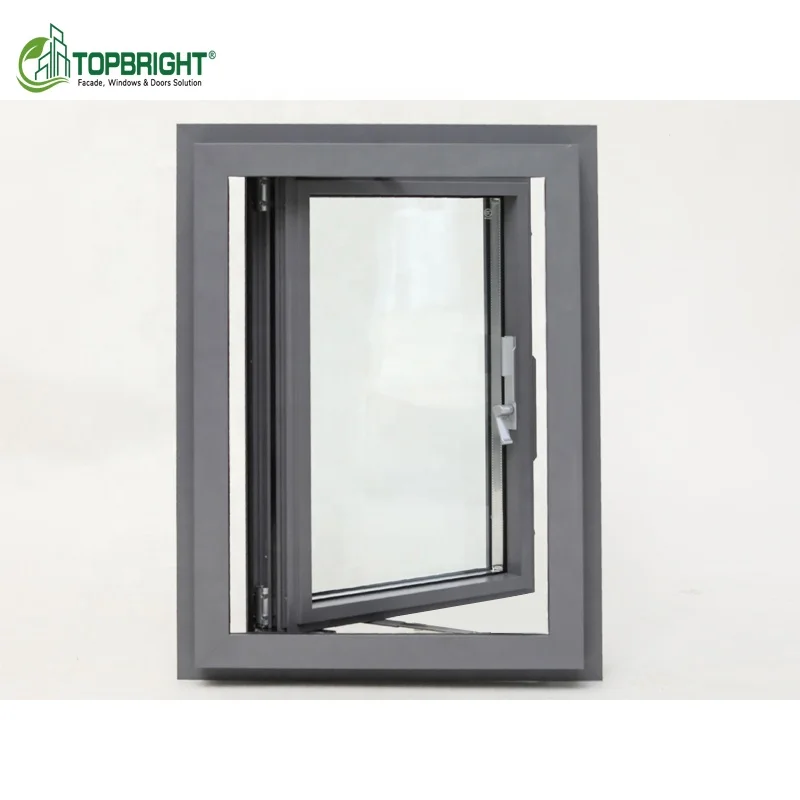 Topbright modern aluminium windows slim hidden frame design houses casement window with nail fin