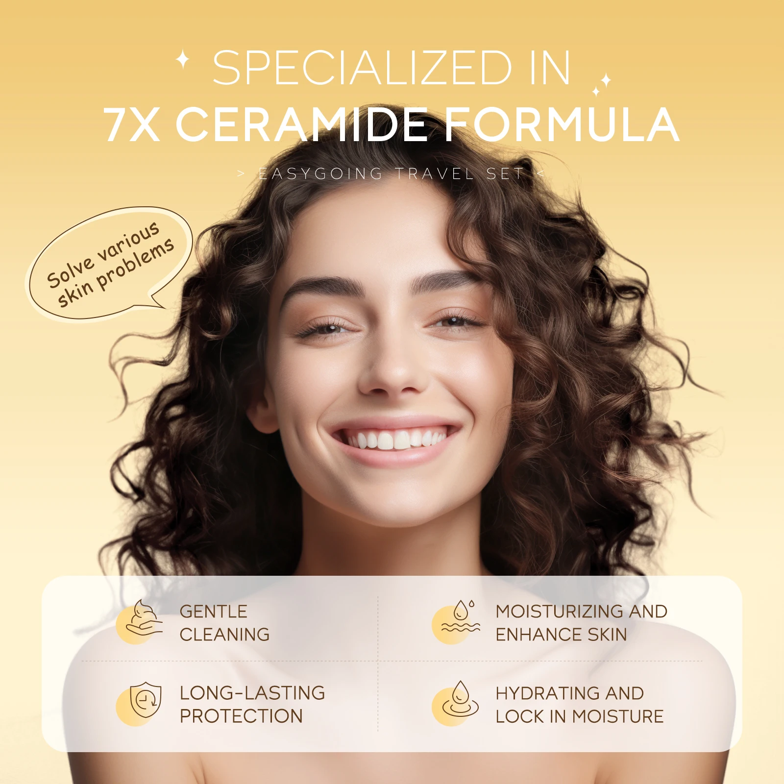 Ceramide увлажняющие тонкие линии осветляют тон кожи дорожные наборы для ухода за кожей на заказ корейские средства женщин