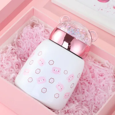 Personality stainless steel thermos flask mini pink insulated cup