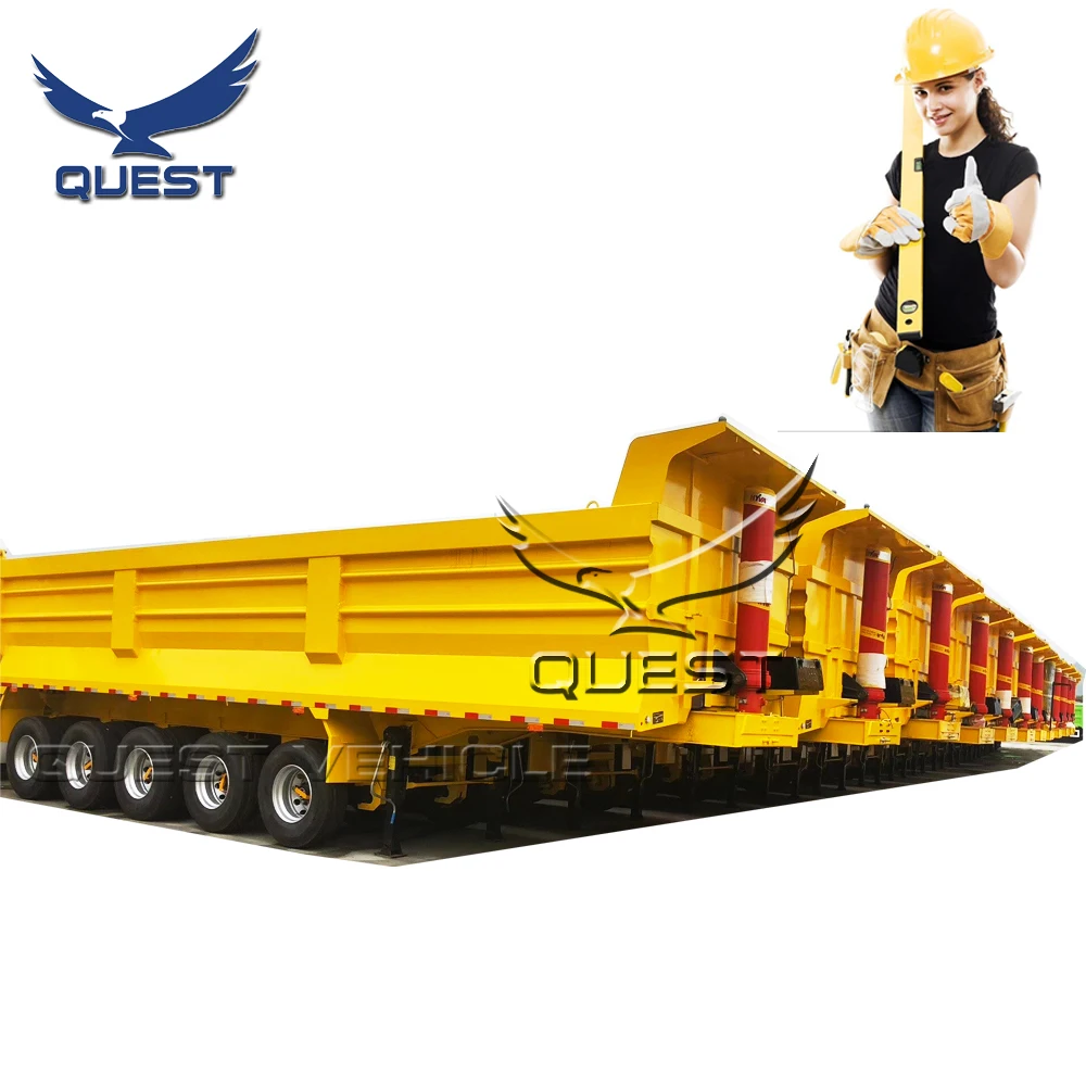 Chinese Truck Trailer Manufacturer 5 Axle Rear Dump Dumper Semi Trailer Tipping Trailer For Sale