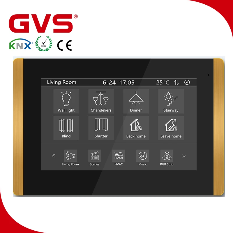  Китайский производитель новинка интеллектуальная система KNX/Bei GVS K-bus KNX сенсорный экран серебристого черного золотого цвета сенсорная панель 3 5 10 1