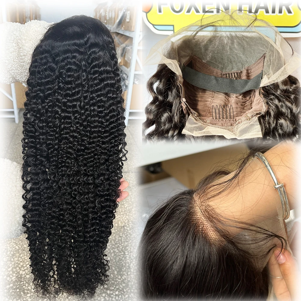 12A Grade High Quality Raw Virgin Wigs,Undetectable Invisible Lace Glueless Wig,Kinky Curly Human Hair Hd Full Lace Frontal Wig