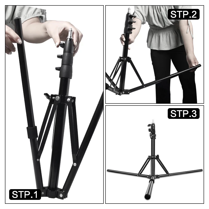 max 6kg light stands tripod 184cm photography 1/4 folding screw for ring light relfectors softboxs umbrellas background