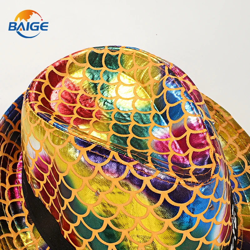 Happy new Year Glowing Hat LED Light Up Flashing Fedora Hat