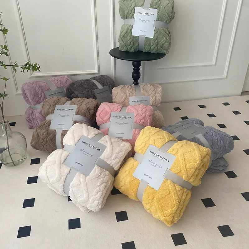 Супер мягкий окрашенный Полярный фланелевый флис современный однотонный дизайн полиэфирное Полосатое одеяло плюшевое Детское покрывало для дивана
