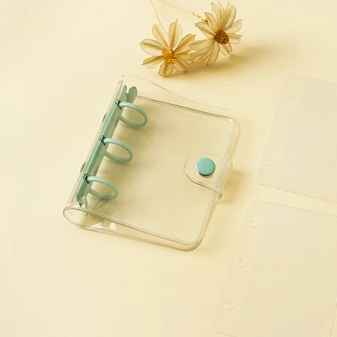 OEM Custom Logo Wholesale Mini Binder PVC 3 Rings Binder Transparent a6 Clear Binder with Snap