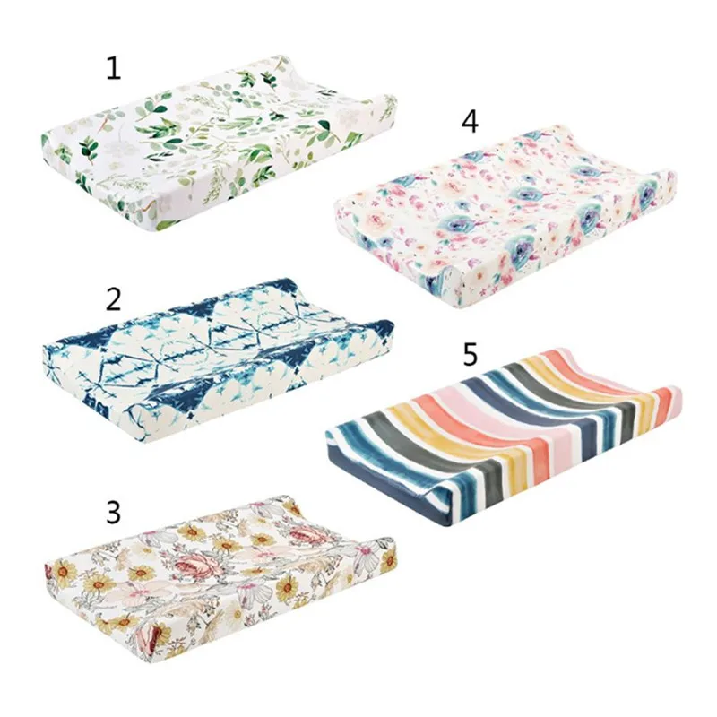 Baby Changing Pad Cover Floral Print Fitted Crib Sheet Infant Toddler Bed Nursery Unisex Diaper Change Table Sheet