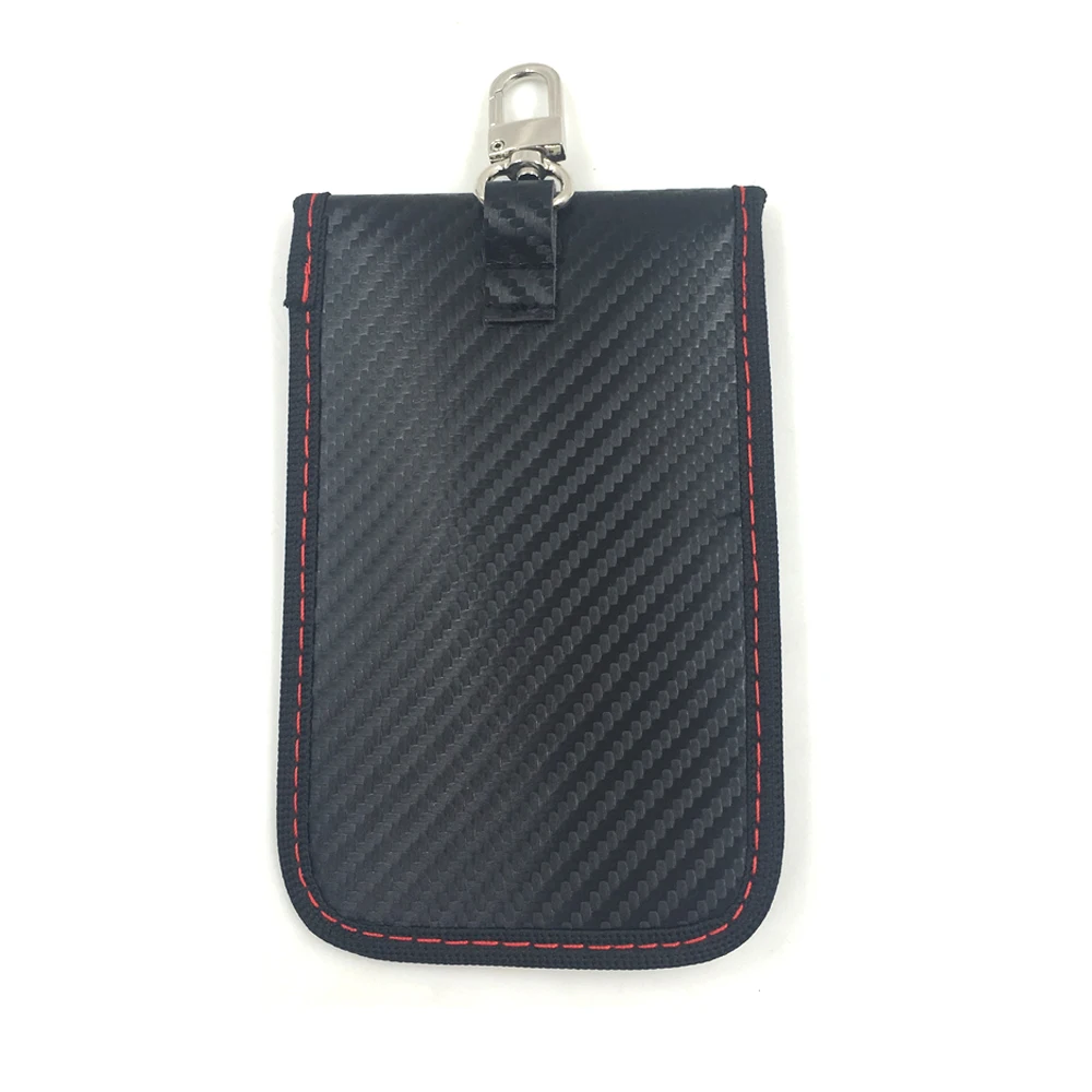 Carbon Fiber Metal Clip Mobile Car Key Fob Signal Blocker Rfid Signal Blocking Faraday Pouch Bag
