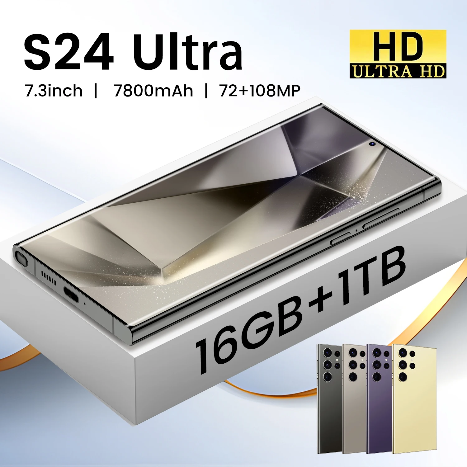 Original 5G Smartphone Samsung Galaxy S24 Ultra 6.8 inch 12GB+512GB Smartphone Android 13 FOR Brand New Clone S24 Ultra