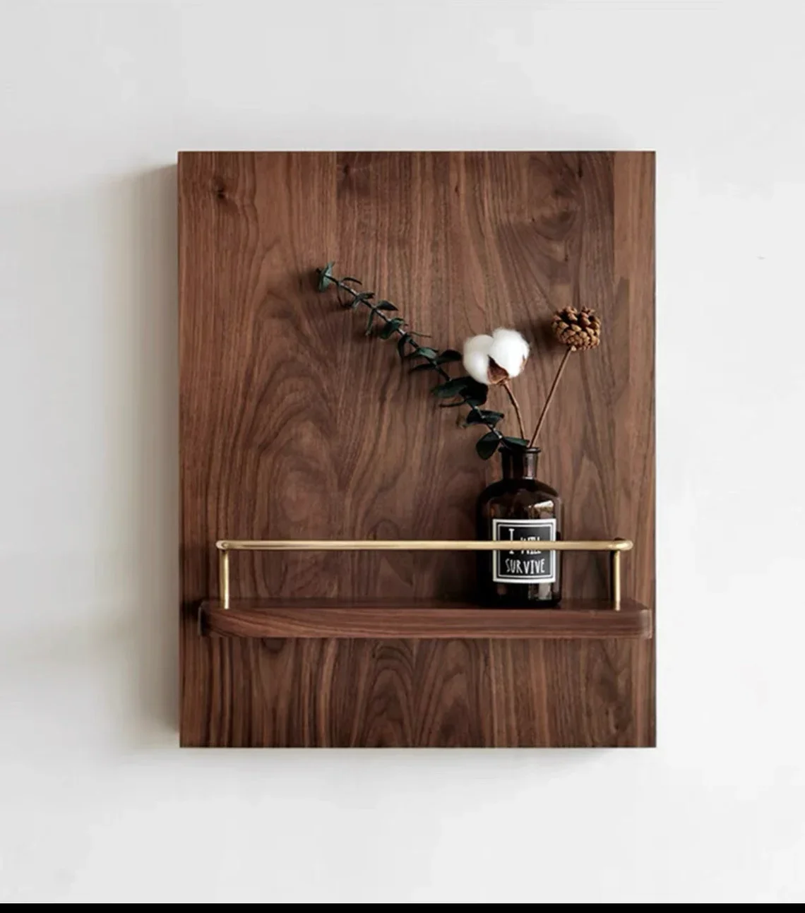 Hot Sales Farmhouse Decorative Walnut Electricity Meter Box Cover Wall Mount Wood on Hinges