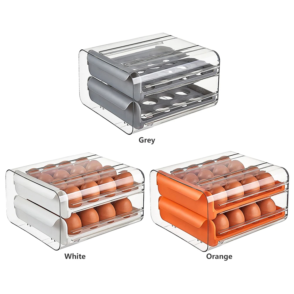 Multi layer egg storage box refrigerator plastic egg rack holder container drawer trays organizer box