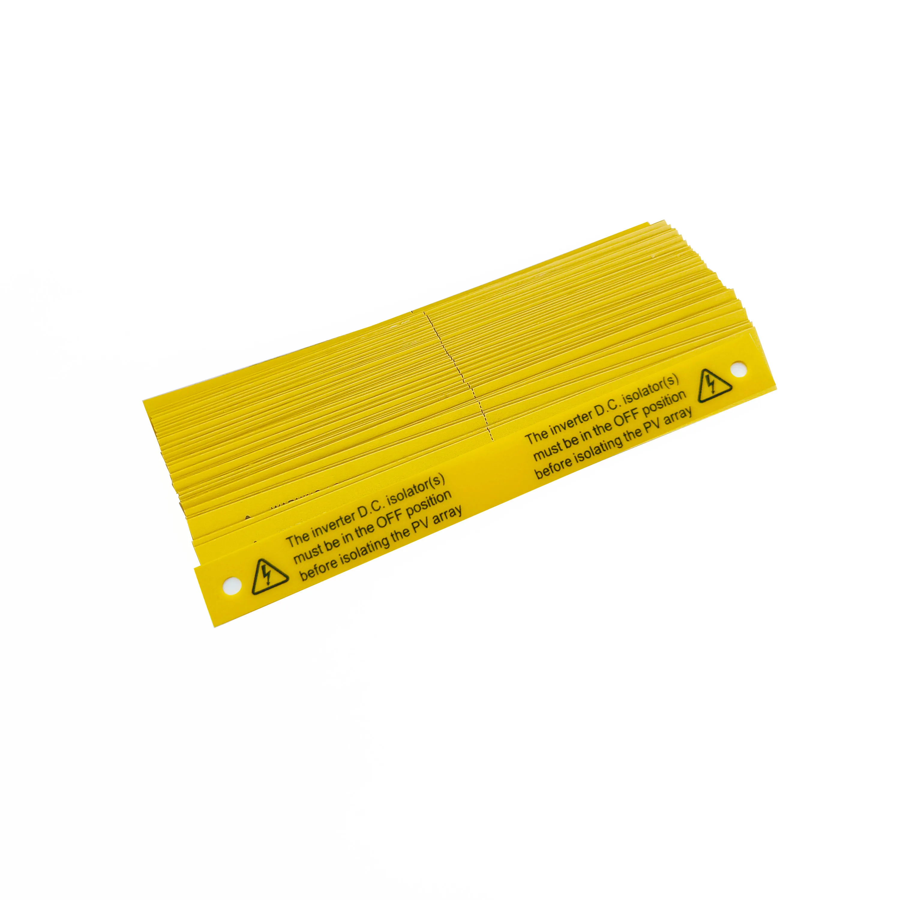 Matte inverter D.C. Isolator warning label for electrical UV printing PC PVC Vinyl PET solar power compliance kit Australian